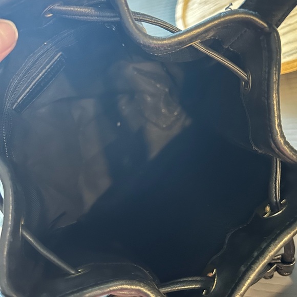 Anne Klein Black Leather Bucket Bag - Picture 7 of 10